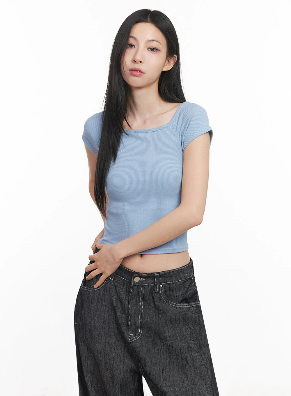 Boatneck Cropped Tee IY516 - Image 10