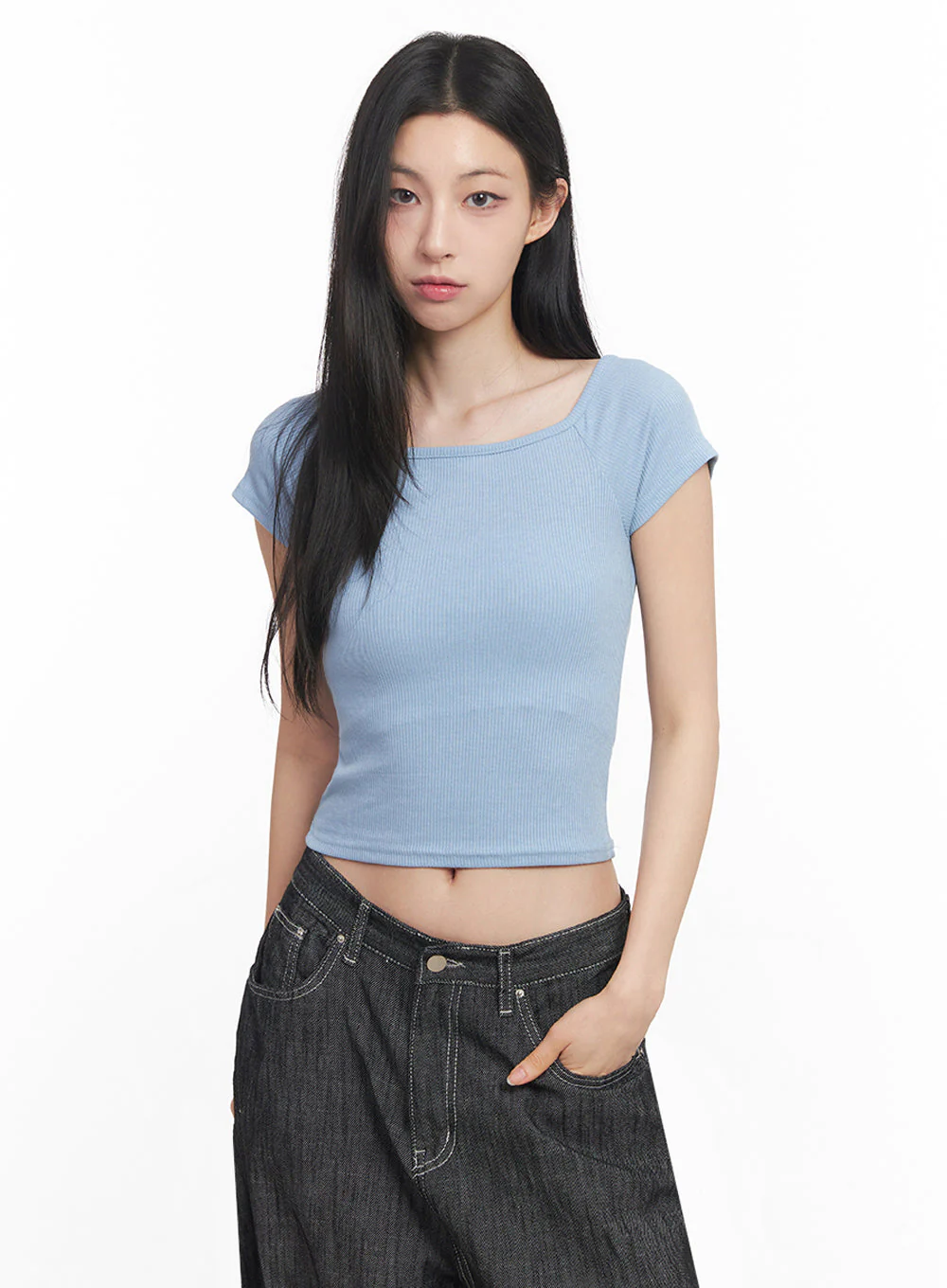 Boatneck Cropped Tee IY516 - Image 15