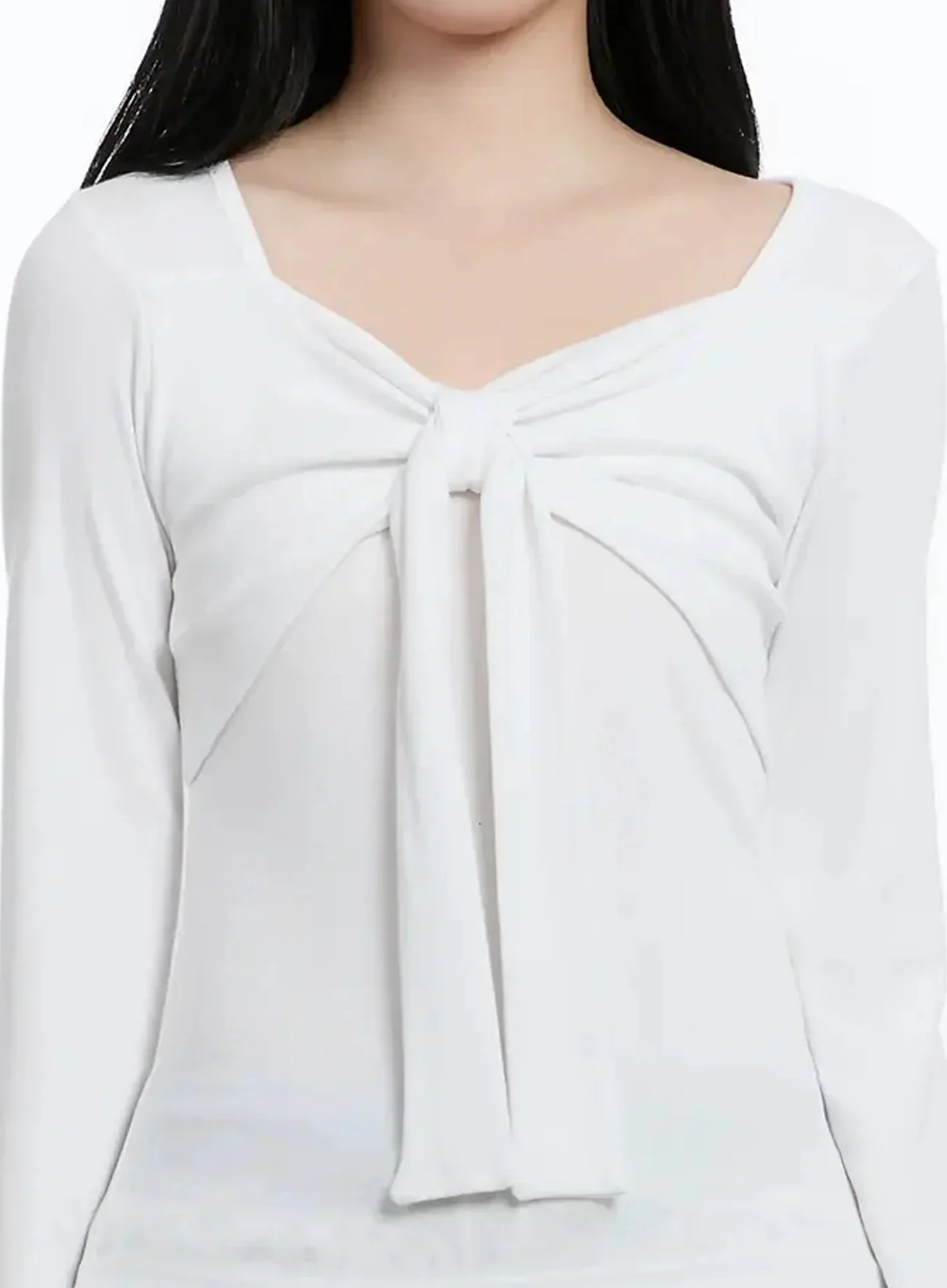 Bow Tie Long Sleeve Top IM519 - Image 4