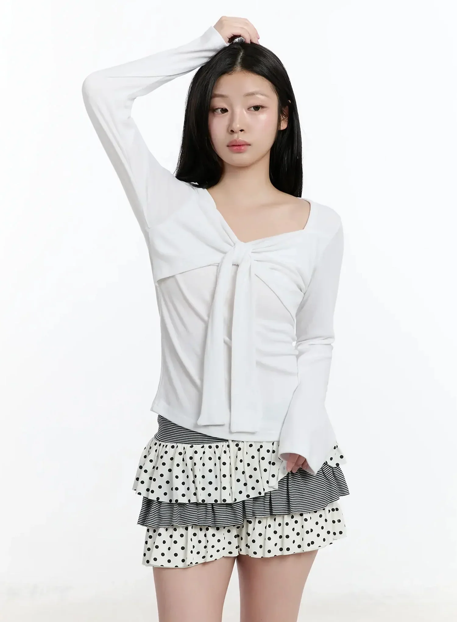 Bow Tie Long Sleeve Top IM519 - Image 7