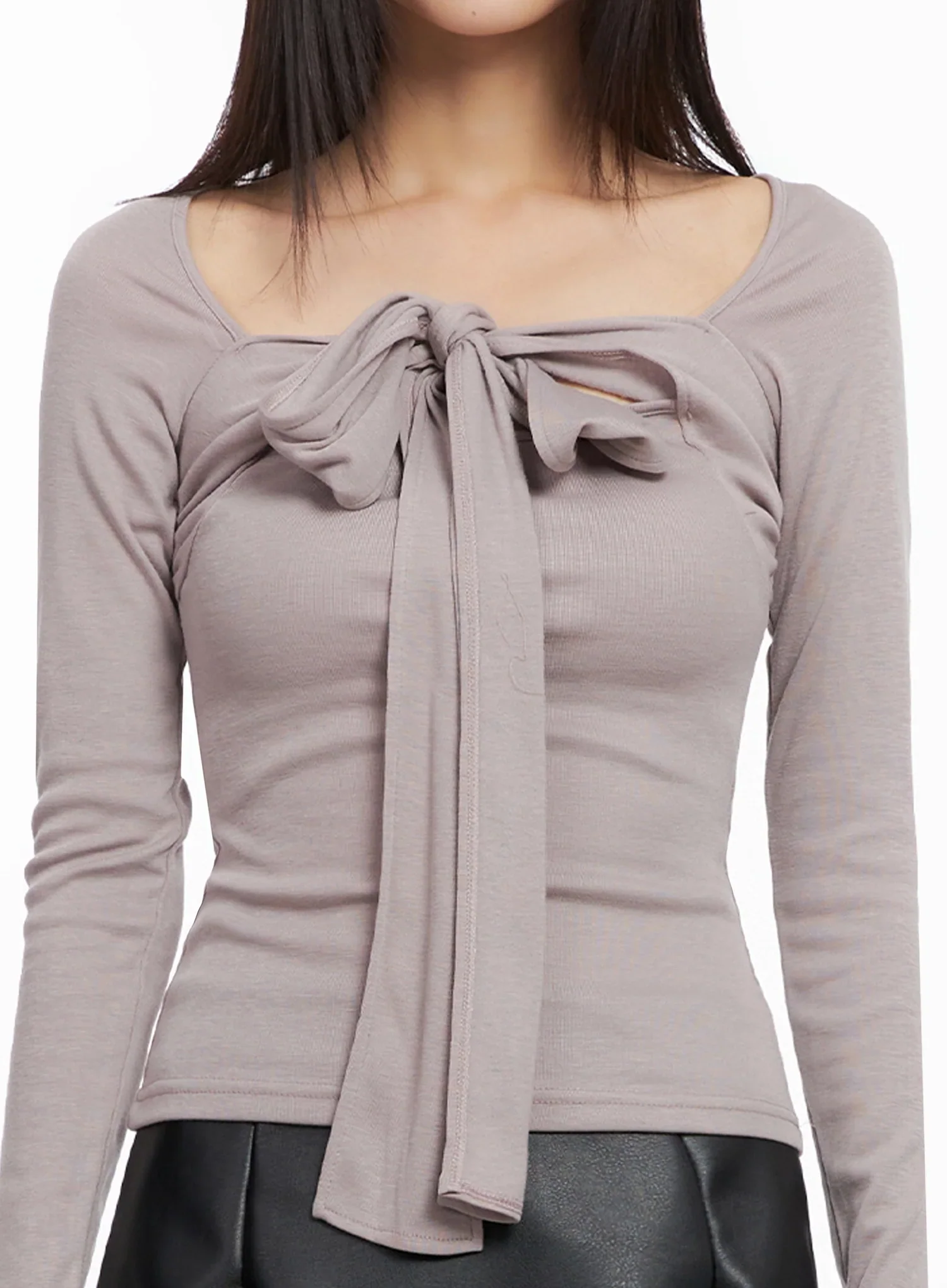 Bow Tie Long Sleeve Top IN507 - Image 4