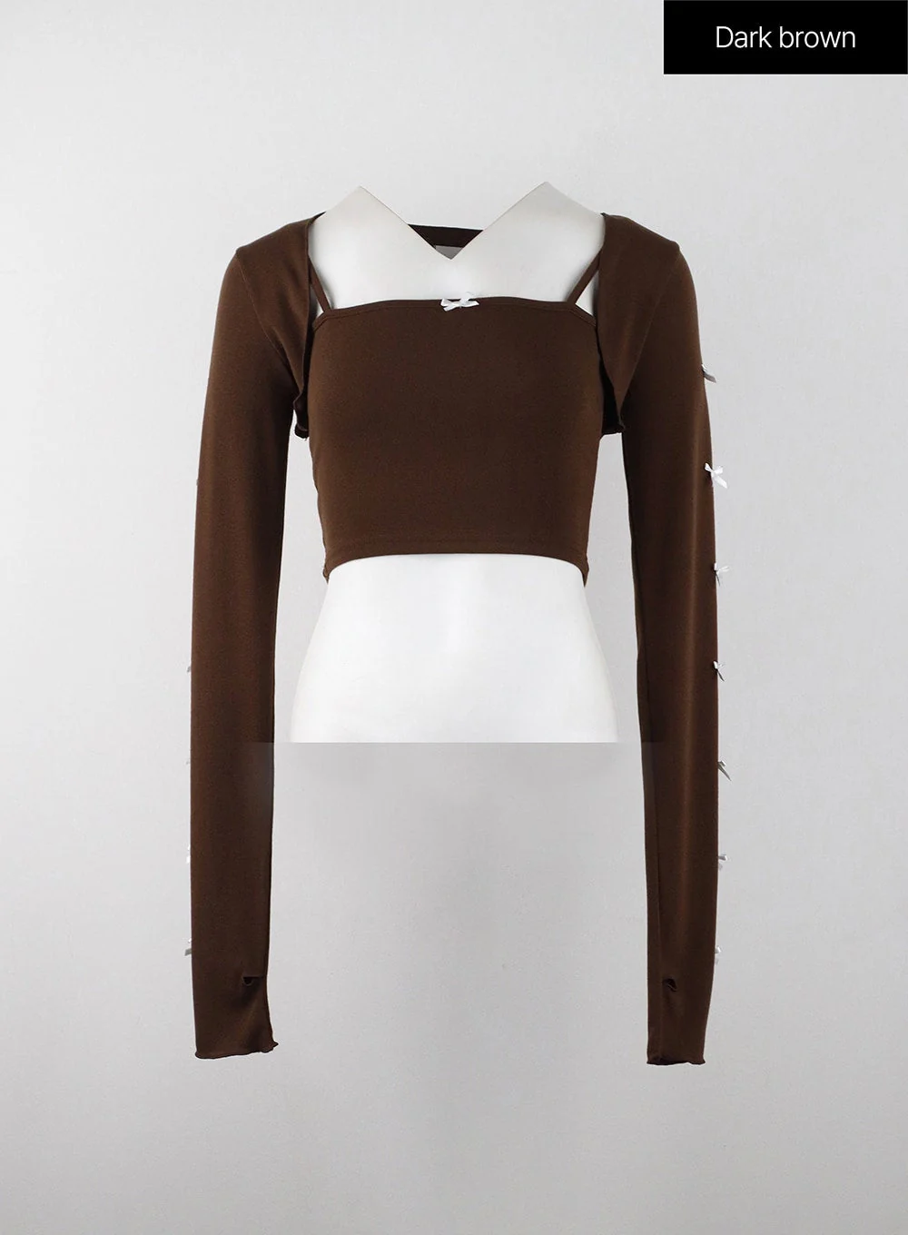 Bowknot Long Sleeve Bolero Shrug and Tank Set IJ402 - Image 12