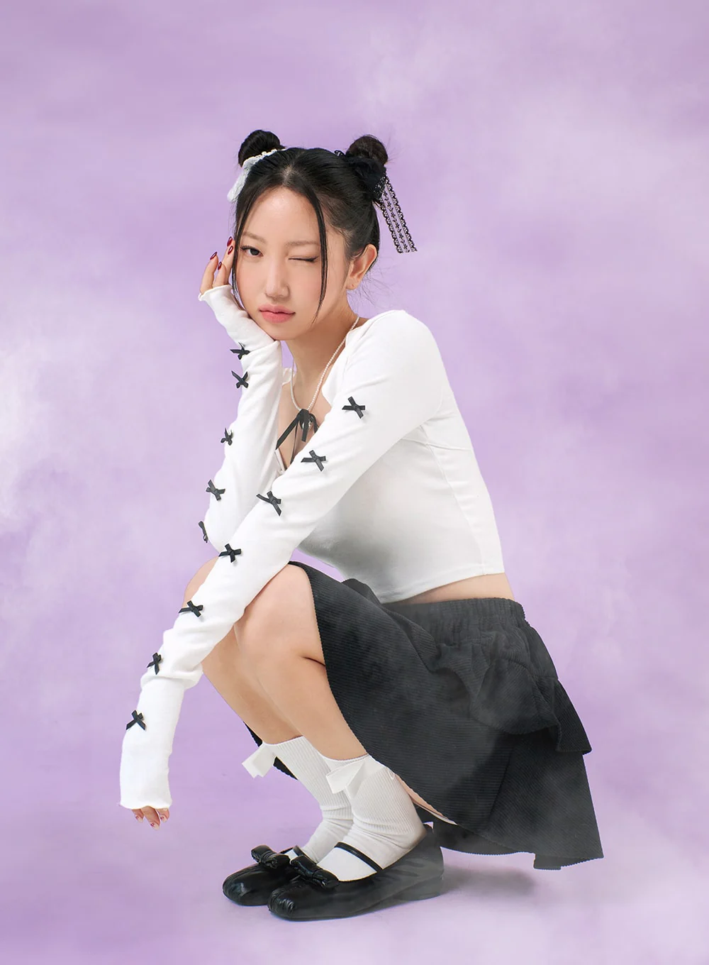 Bowknot Long Sleeve Bolero Shrug and Tank Set IJ402 - Image 3