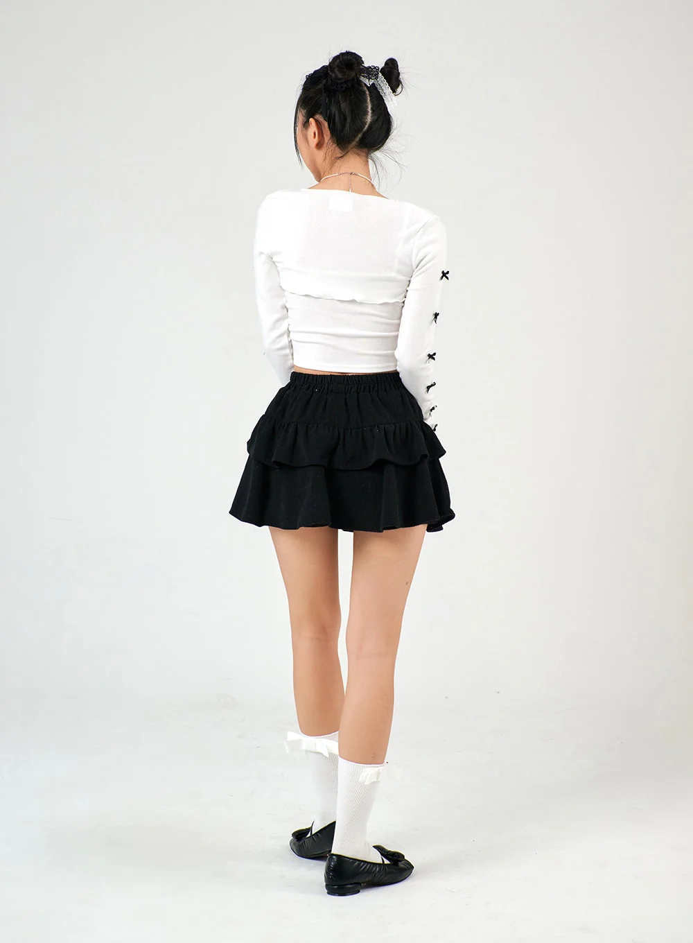 Bowknot Long Sleeve Bolero Shrug and Tank Set IJ402 - Image 5