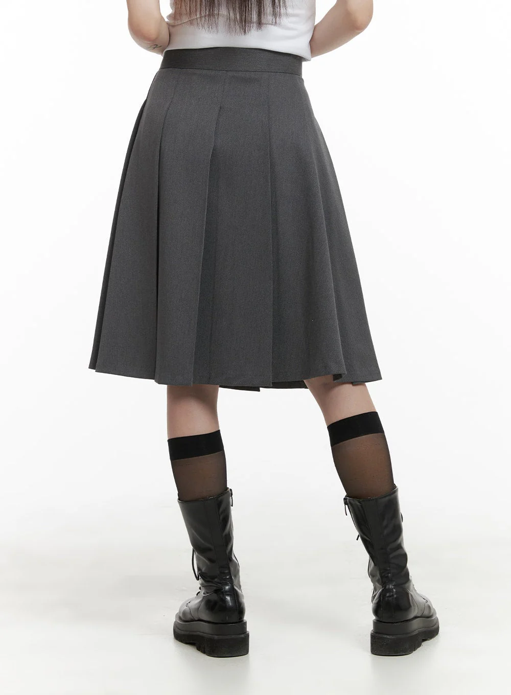 Box Pleated Midi Skirt CA404 - Image 6