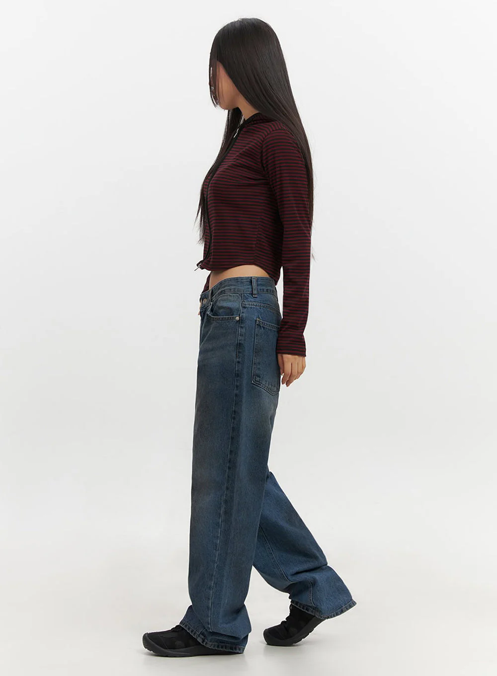 Brianna Dark Washed Wide-Leg Jeans IF510 - Image 10