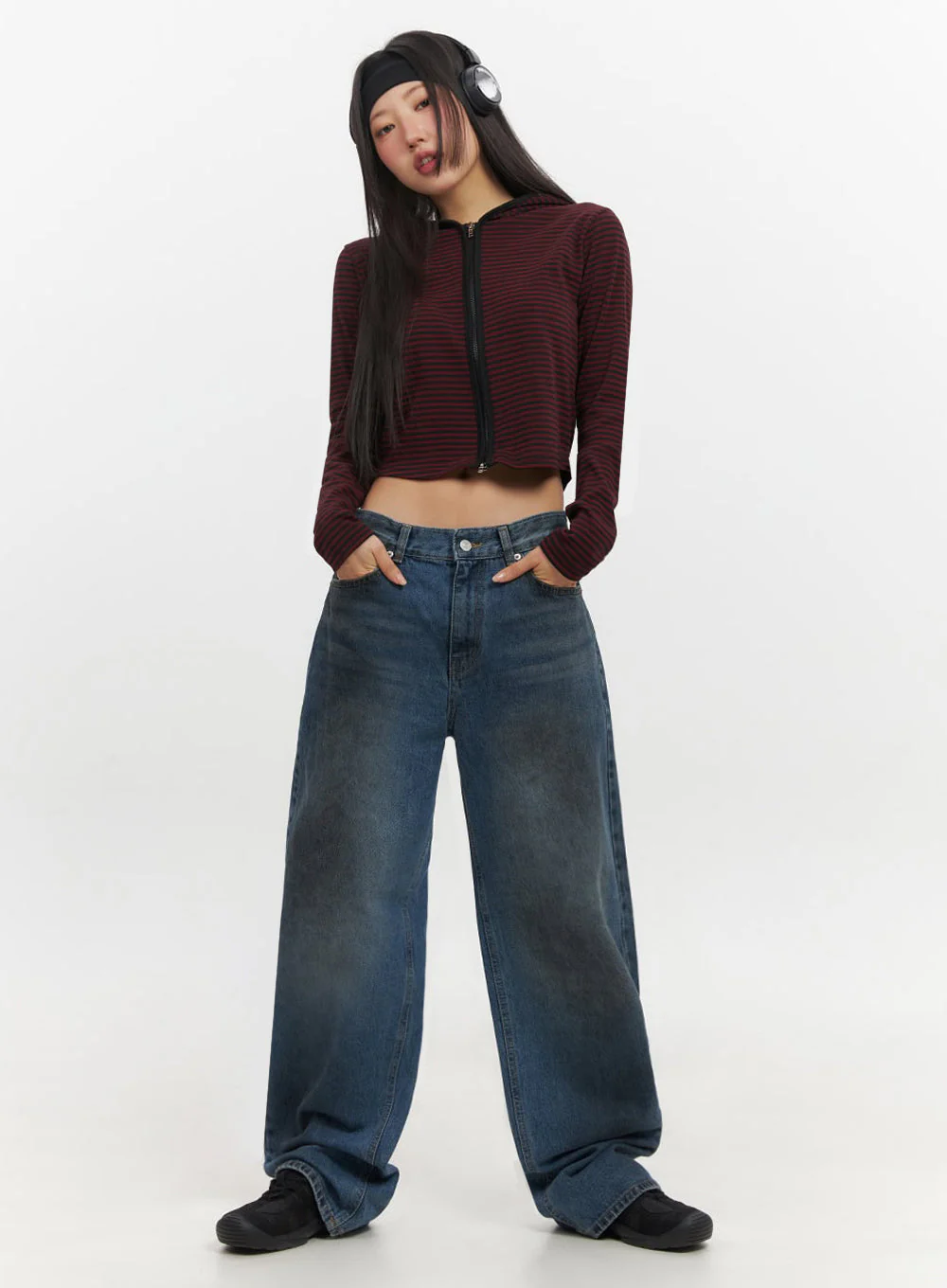 Brianna Dark Washed Wide-Leg Jeans IF510 - Image 12