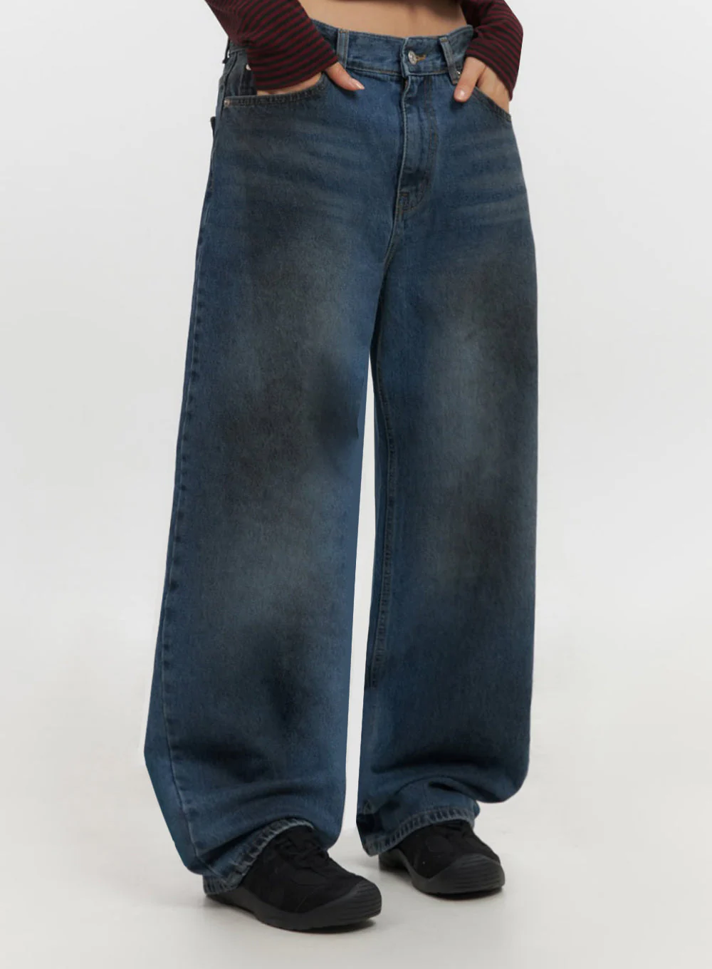 Brianna Dark Washed Wide-Leg Jeans IF510 - Image 2