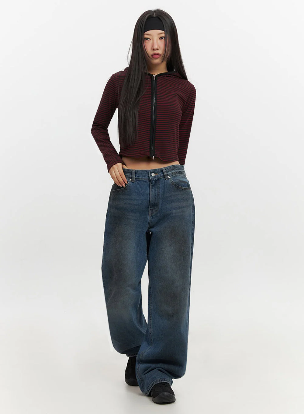 Brianna Dark Washed Wide-Leg Jeans IF510 - Image 3