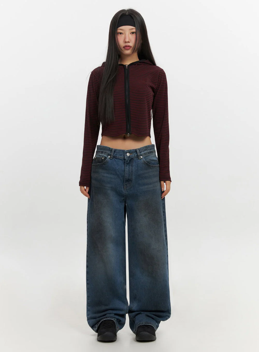 Brianna Dark Washed Wide-Leg Jeans IF510 - Image 4