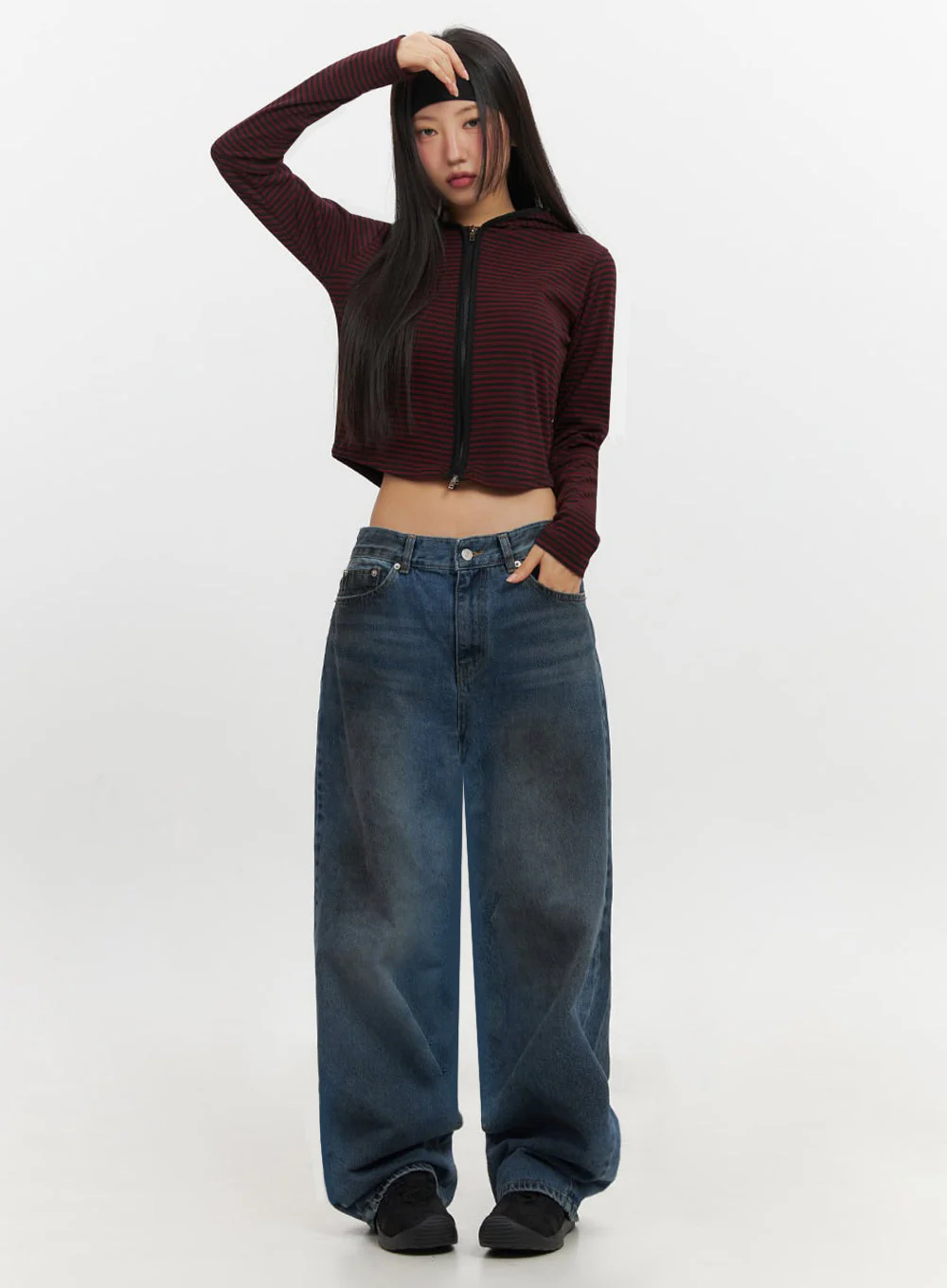 Brianna Dark Washed Wide-Leg Jeans IF510 - Image 7