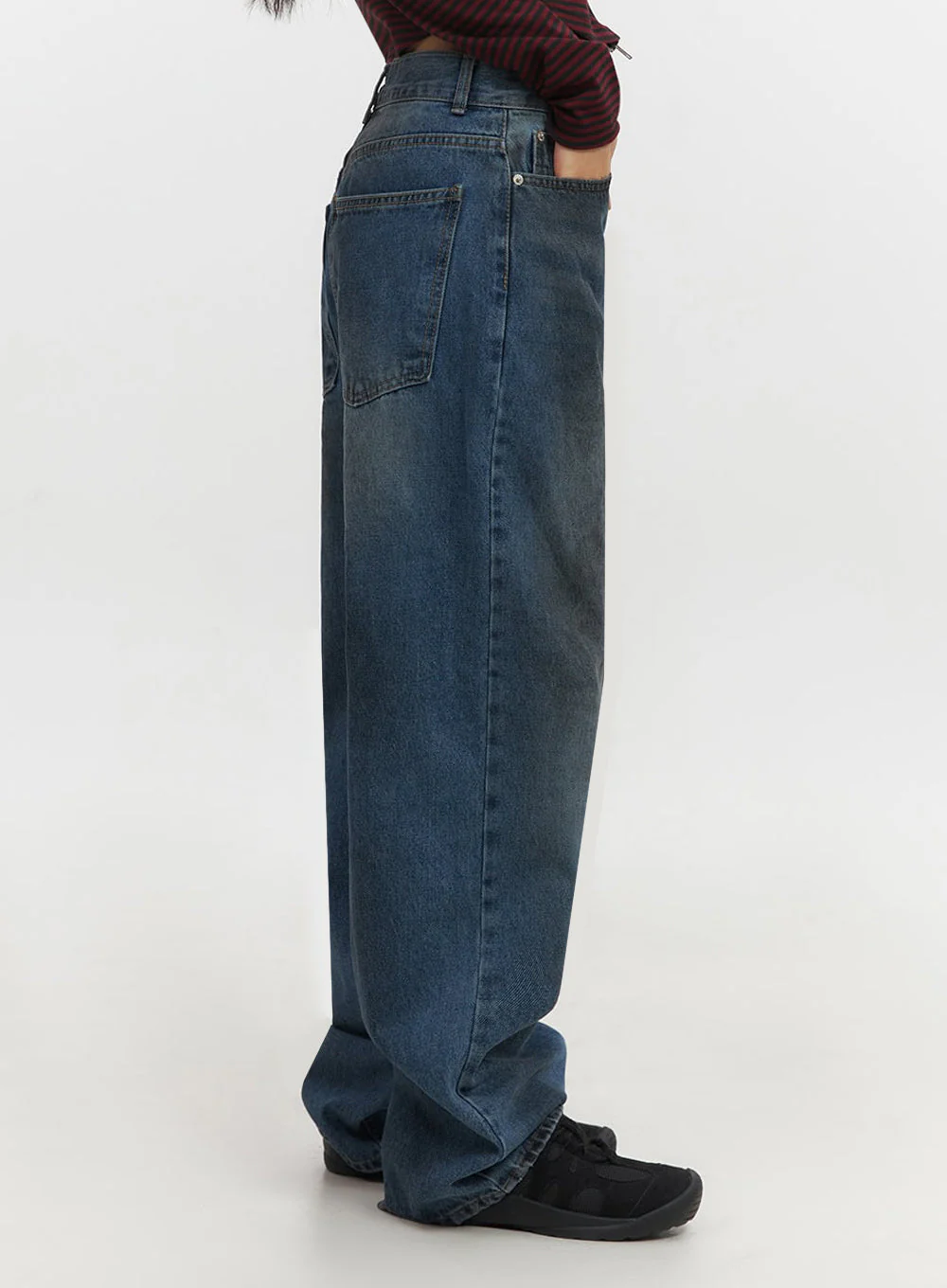 Brianna Dark Washed Wide-Leg Jeans IF510 - Image 8