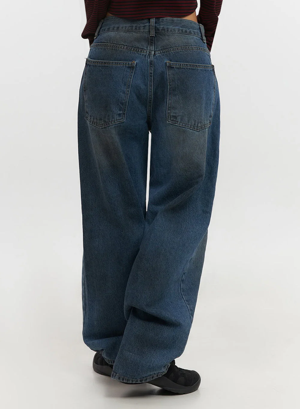 Brianna Dark Washed Wide-Leg Jeans IF510 - Image 9