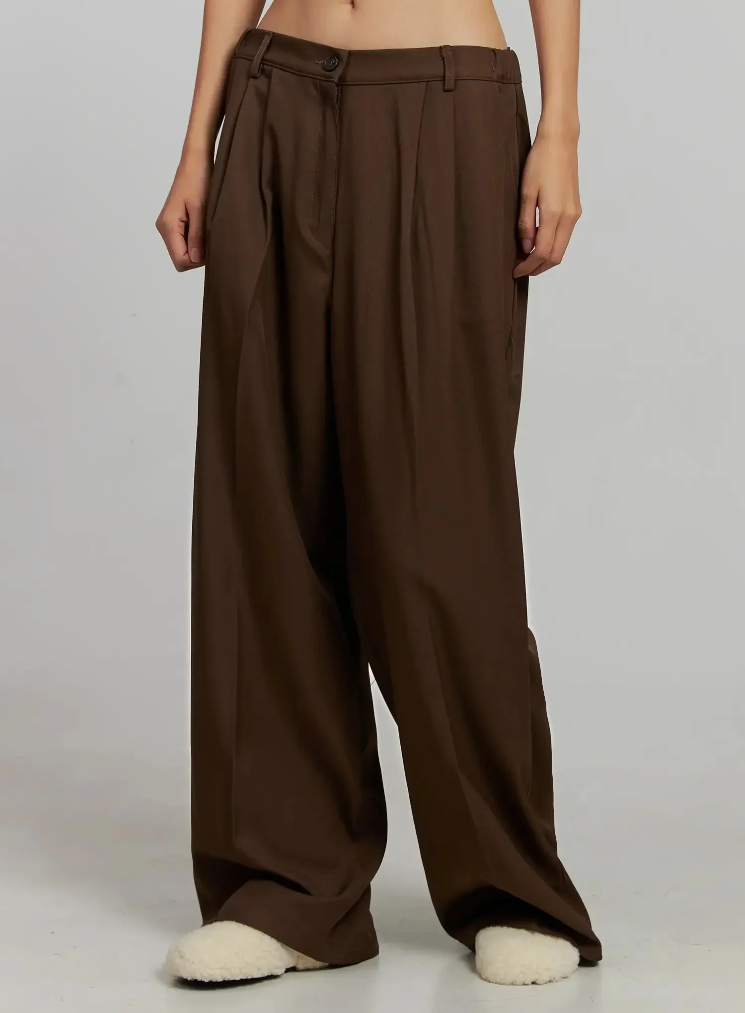 Brown Pleated Slacks IJ505 - Image 10