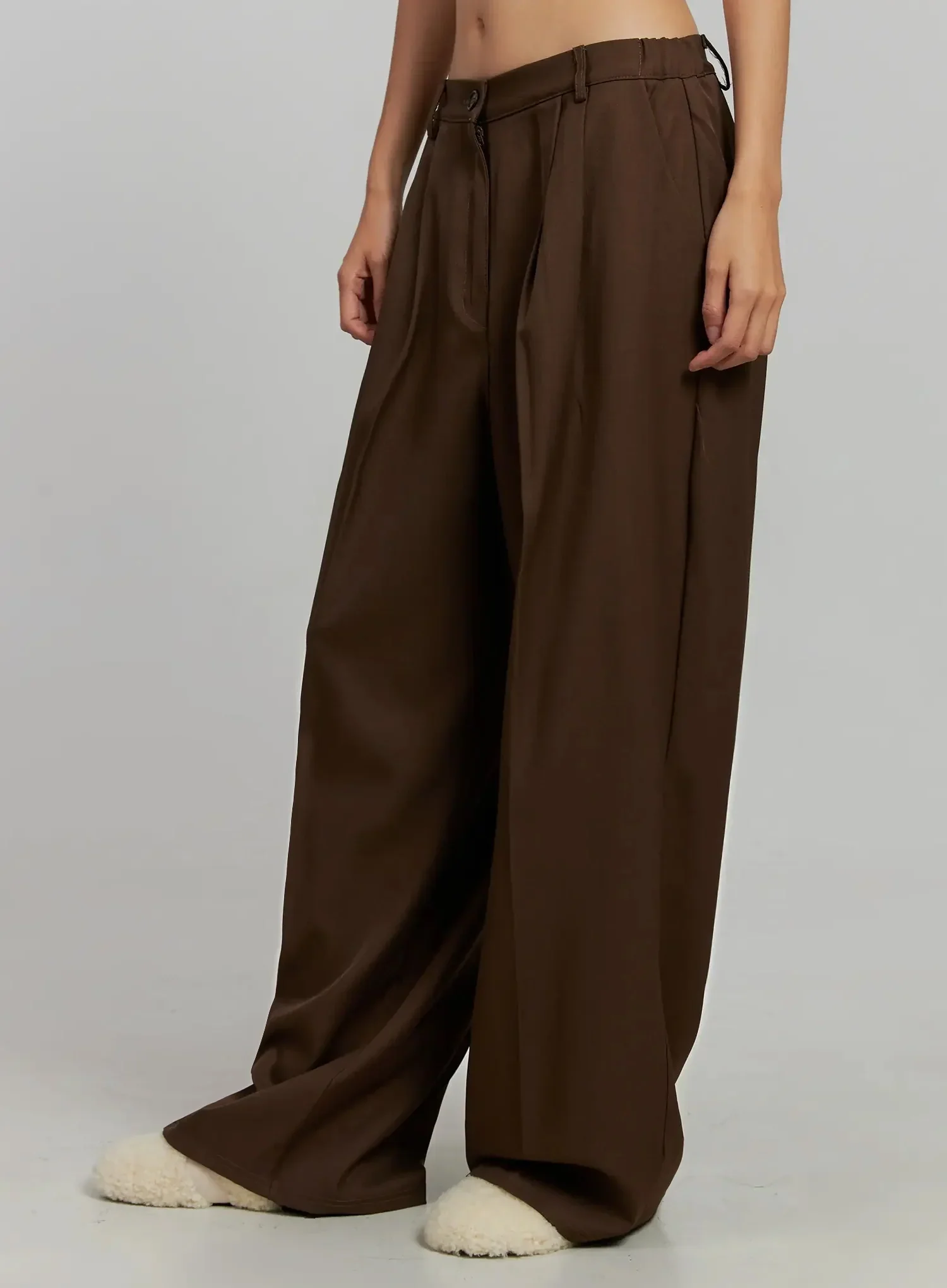 Brown Pleated Slacks IJ505 - Image 11