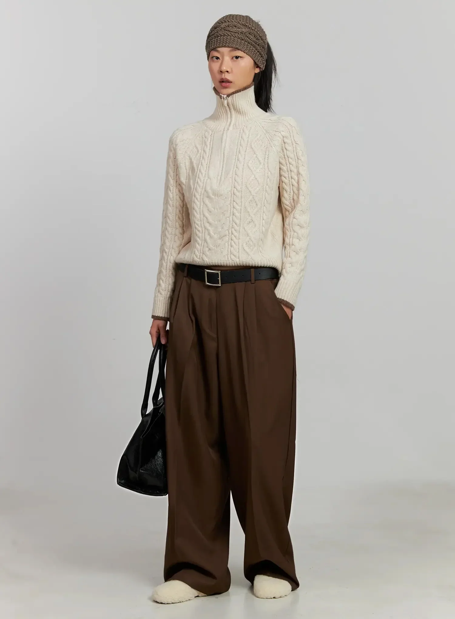 Brown Pleated Slacks IJ505 - Image 14