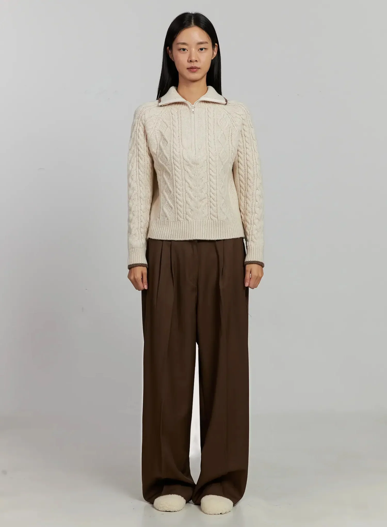 Brown Pleated Slacks IJ505 - Image 6