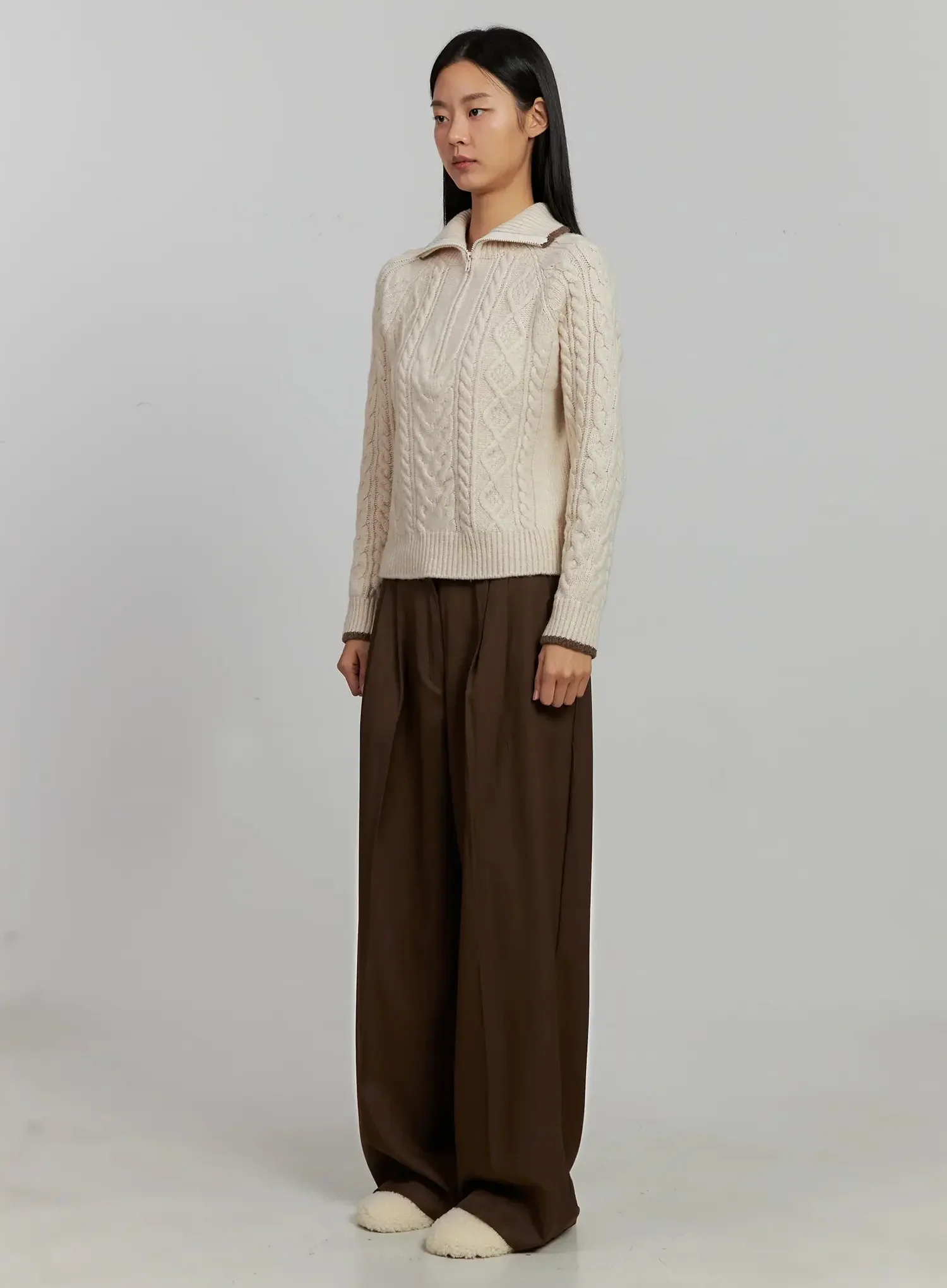 Brown Pleated Slacks IJ505 - Image 7