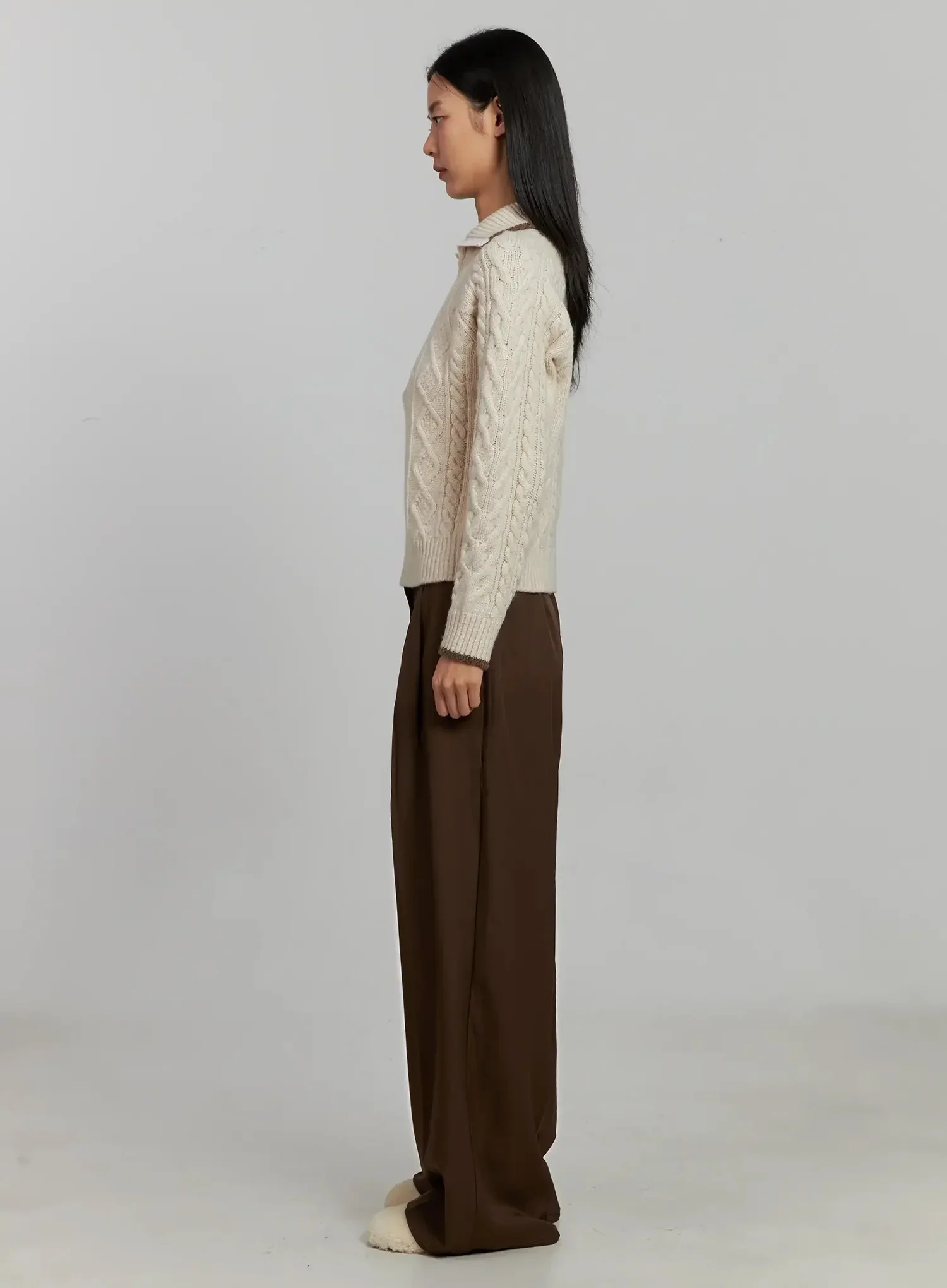 Brown Pleated Slacks IJ505 - Image 8