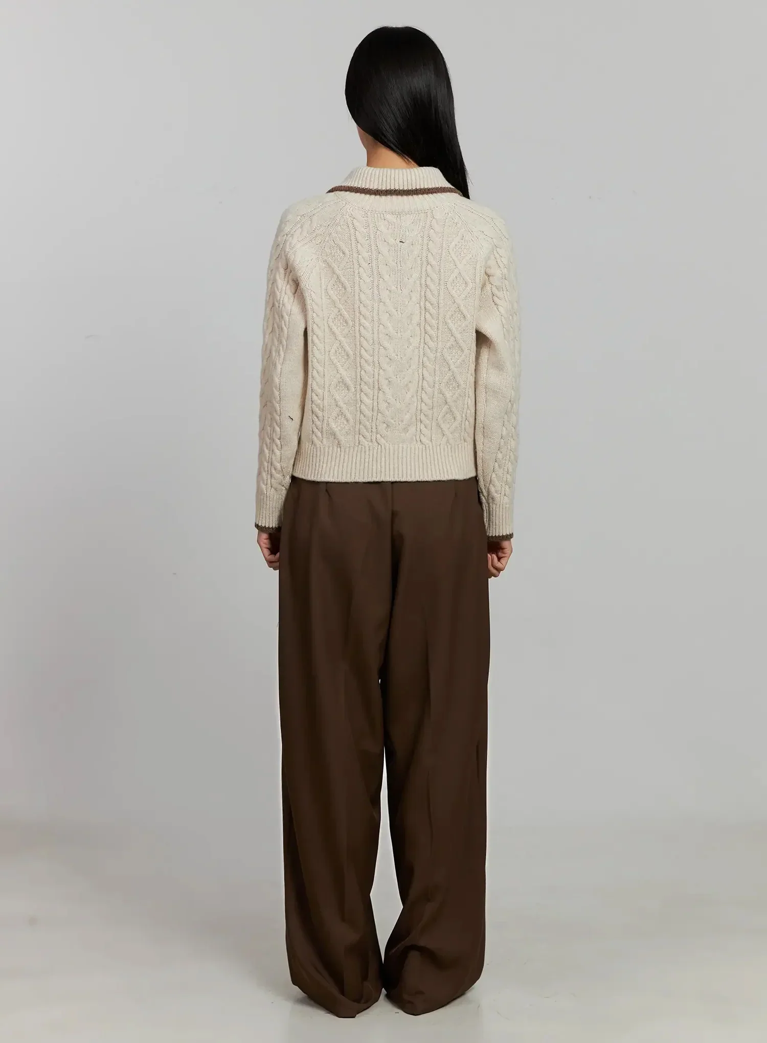 Brown Pleated Slacks IJ505 - Image 9