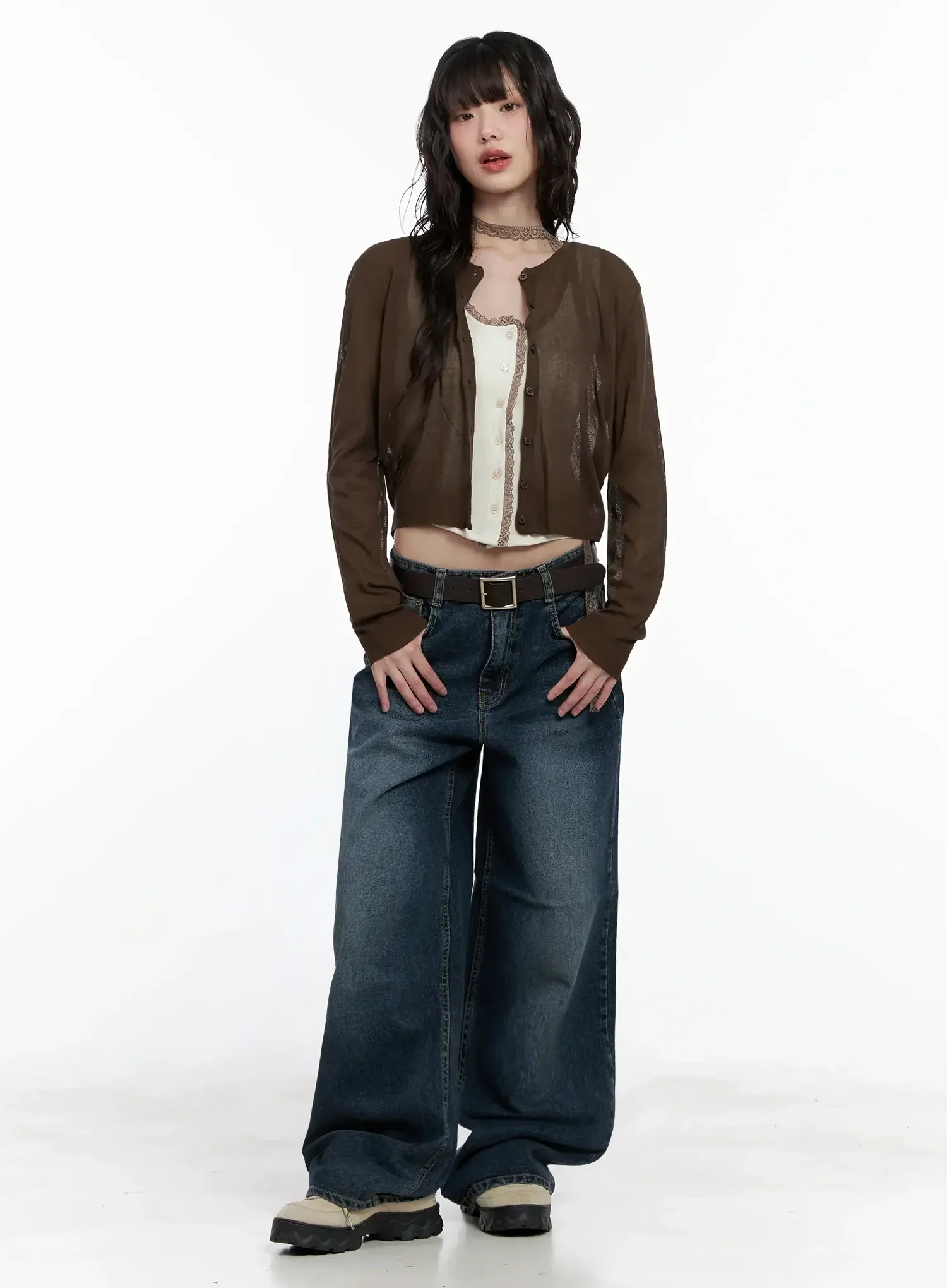 Brown Sheer Cardigan IL531 - Image 12