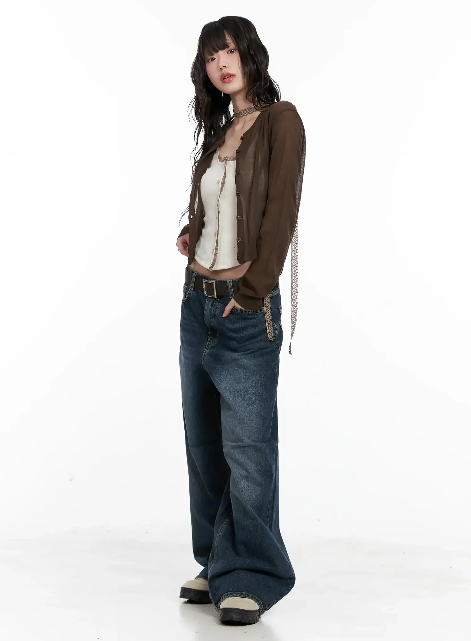 Brown Sheer Cardigan IL531 - Image 13
