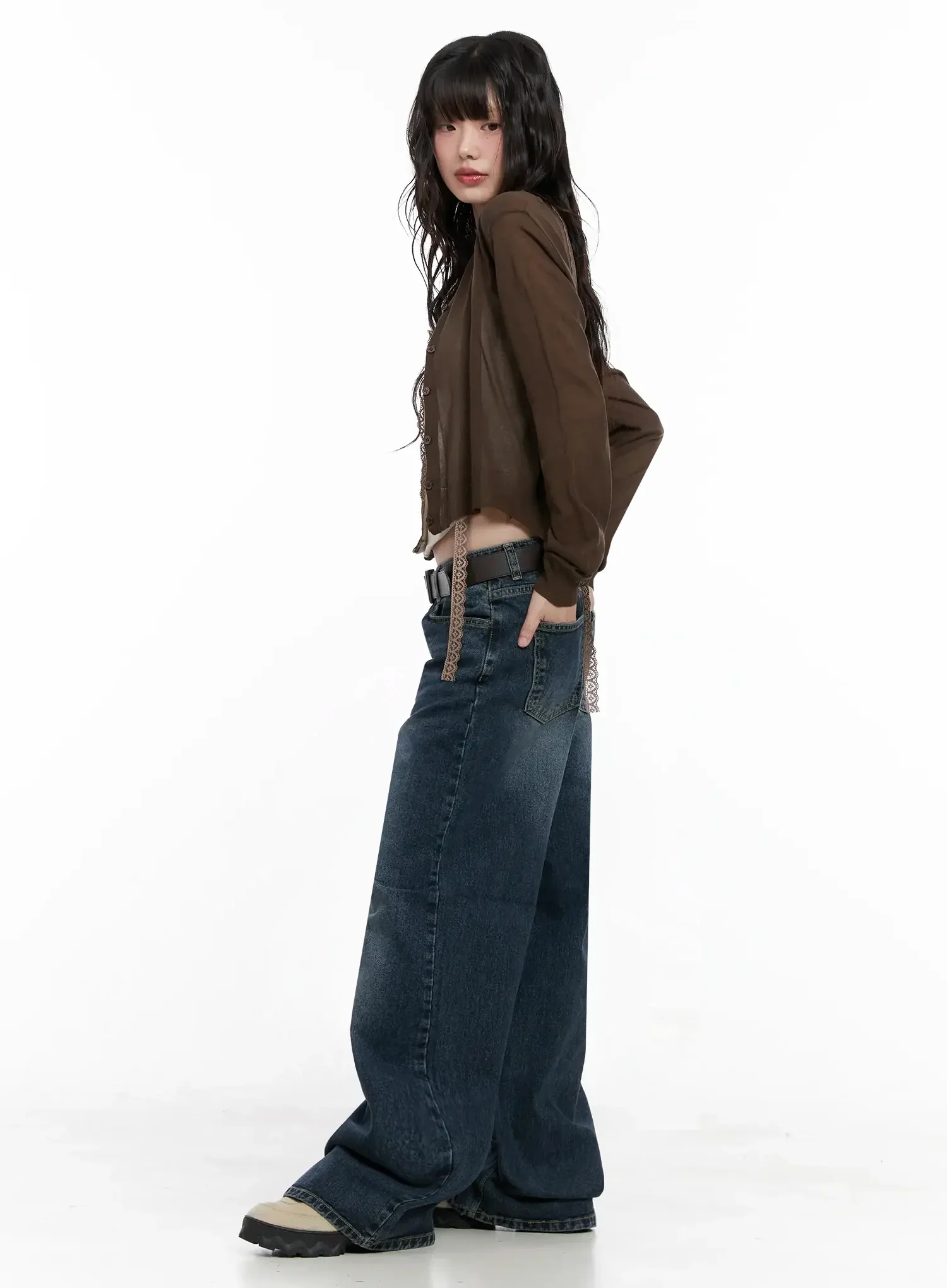 Brown Sheer Cardigan IL531 - Image 14