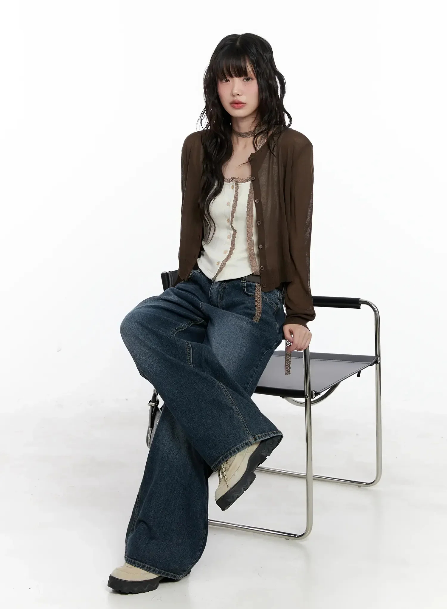 Brown Sheer Cardigan IL531 - Image 16