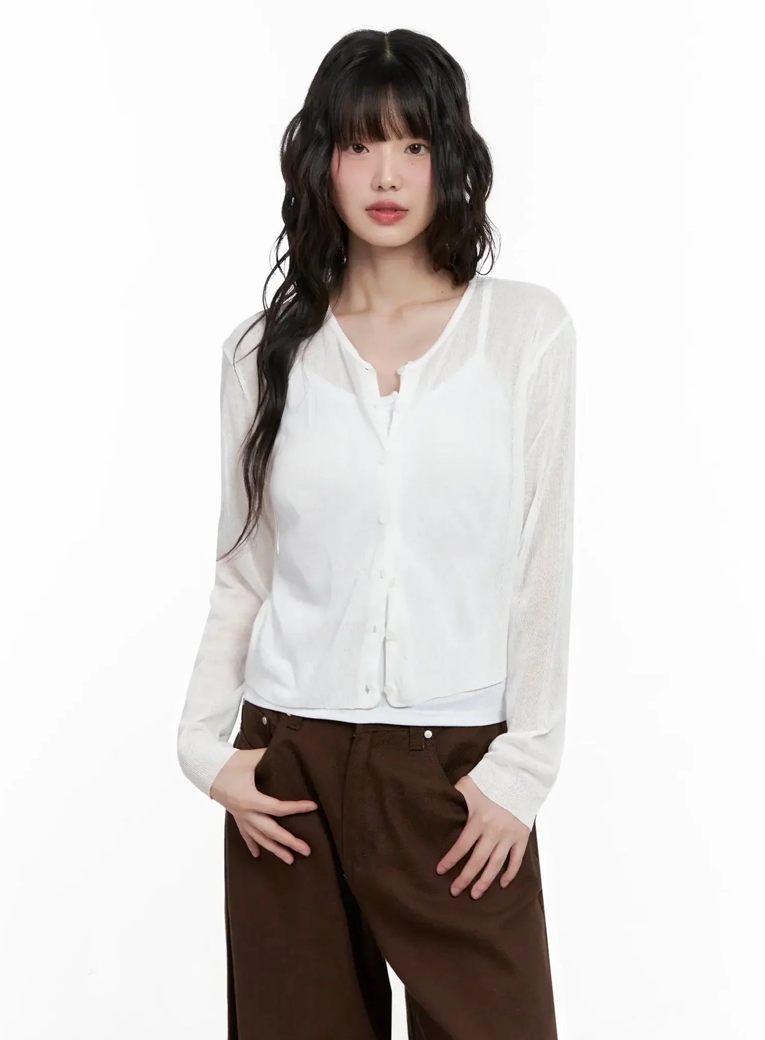 Brown Sheer Cardigan IL531 - Image 17