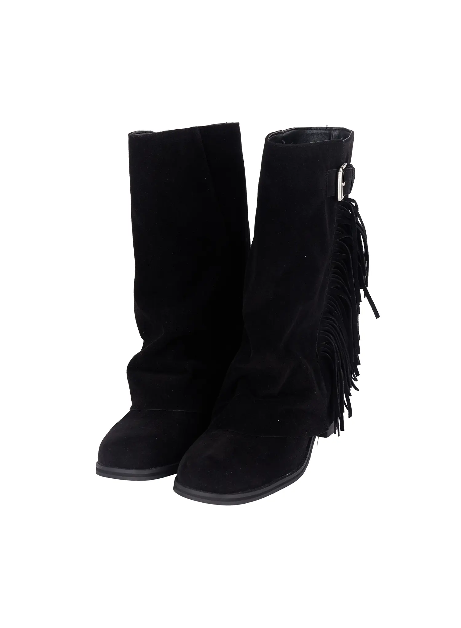 Brown Suede Fringe Boots CF503 - Image 12