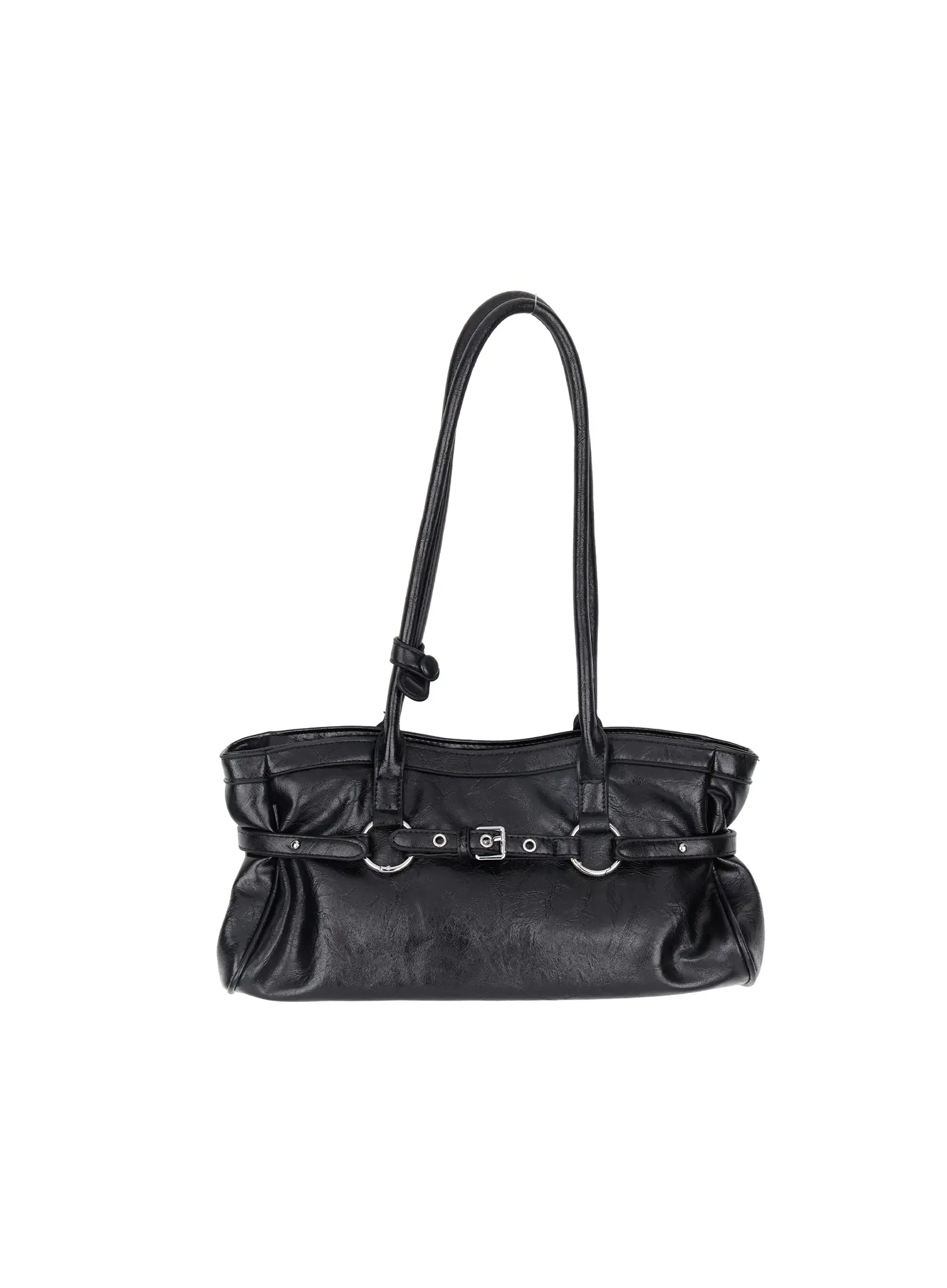 Buckle Accent Faux Leather Shoulder Bag CM526 - Image 11
