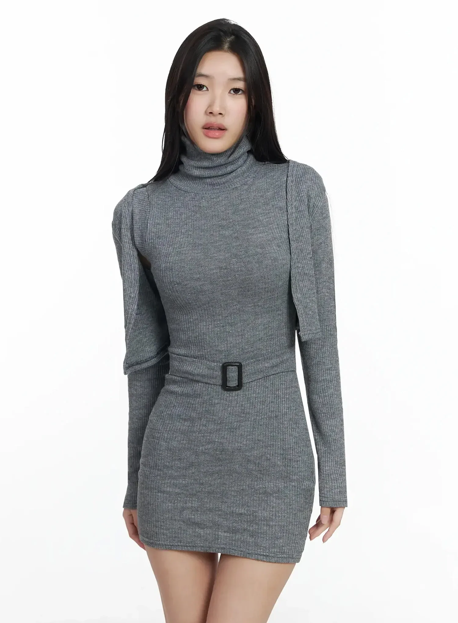 Buckle Knit Dress and Cardigan Set IM506 - Image 2