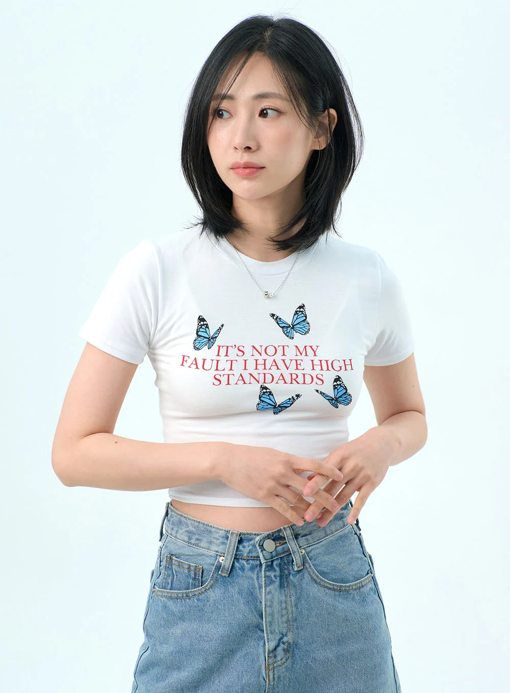 Butterfly Cropped Tee OY318 - Image 2