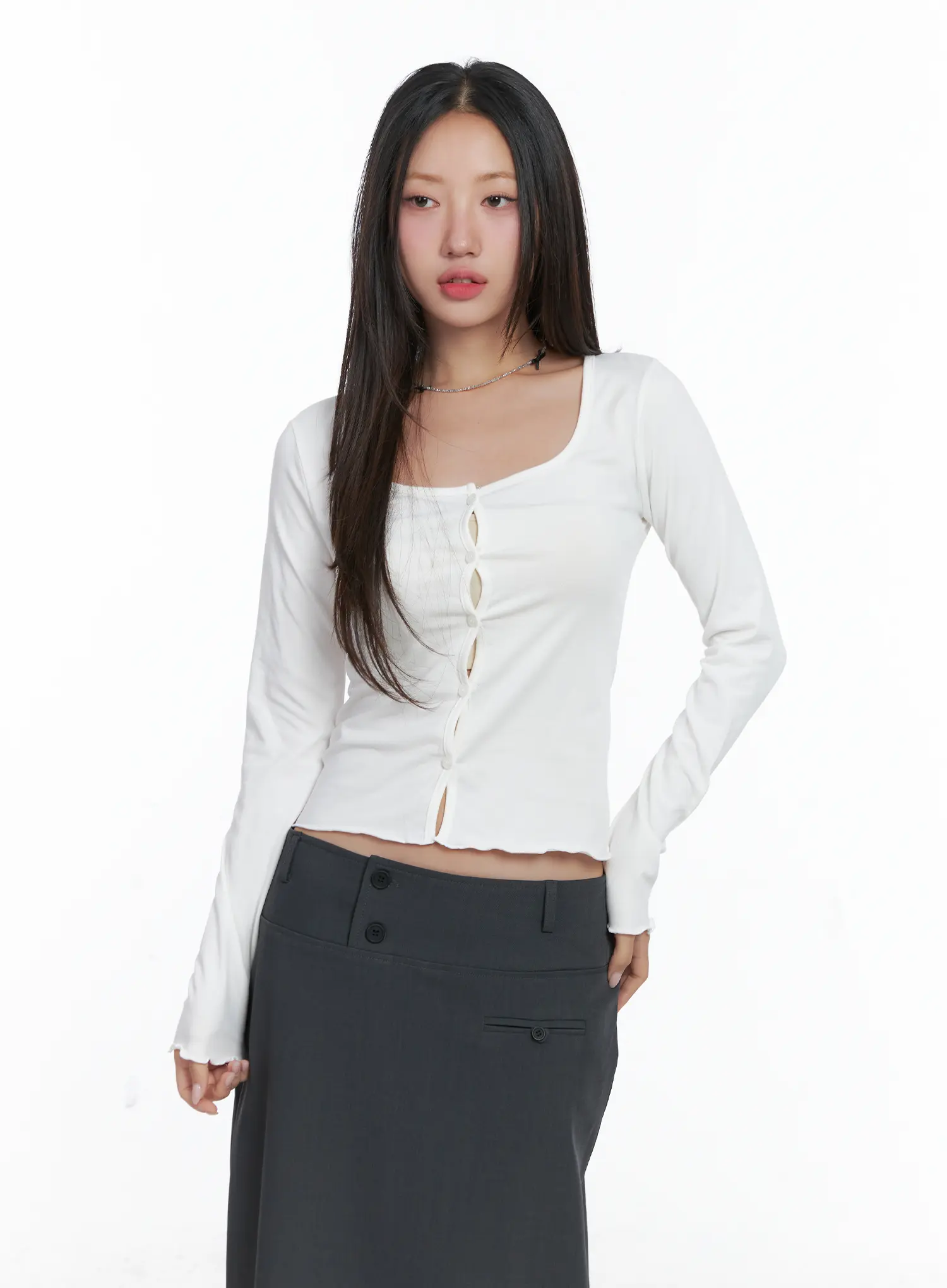 Button Long Sleeve Top CS502 - Image 10
