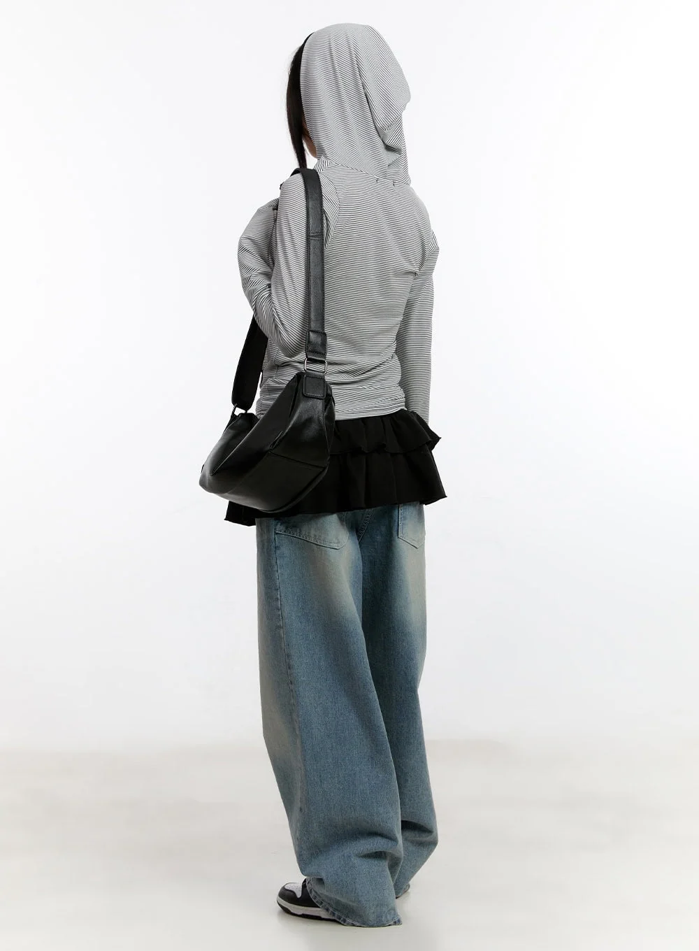 Button Stripe Hoodie Top CA508 - Image 8