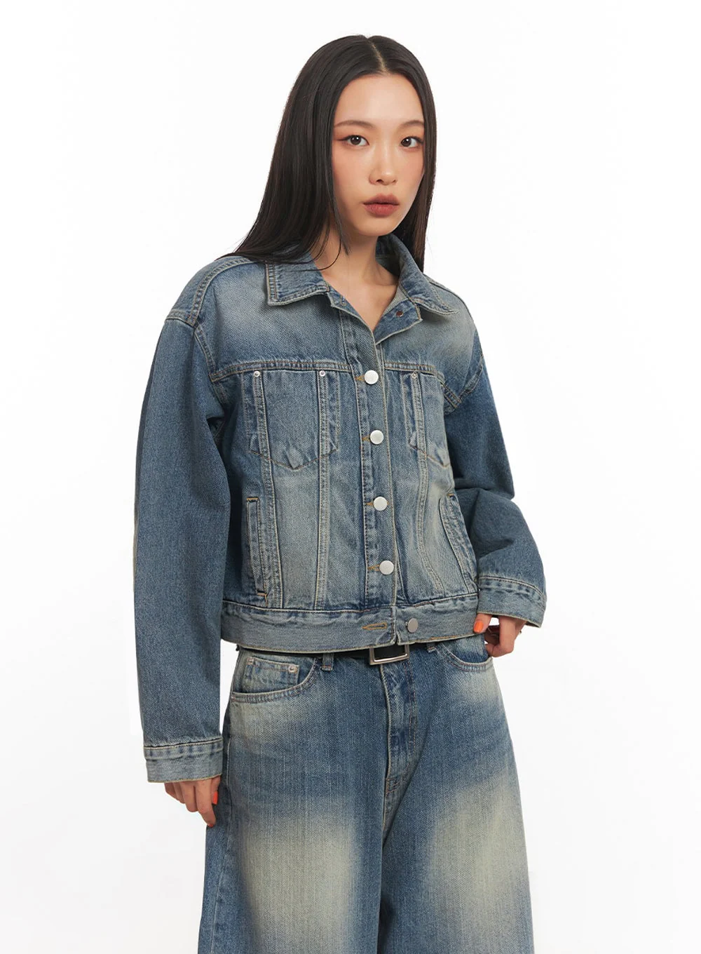 Button-Up Denim Jacket IA507 - Image 5
