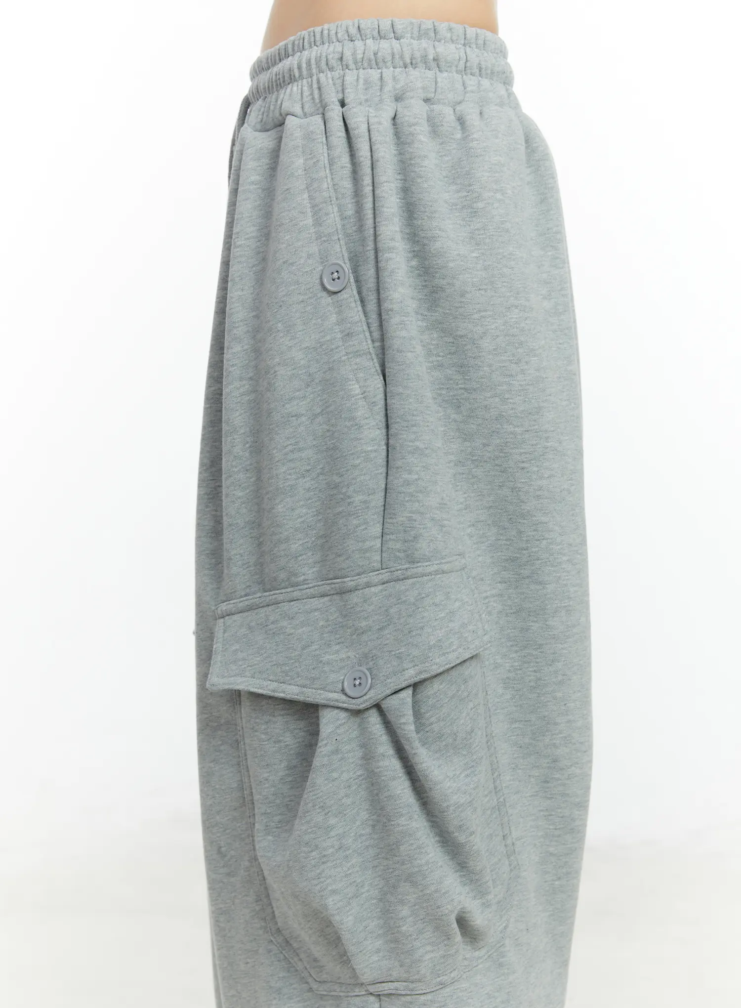 Button Wide Leg Cargo Sweatpants CF509 - Image 8