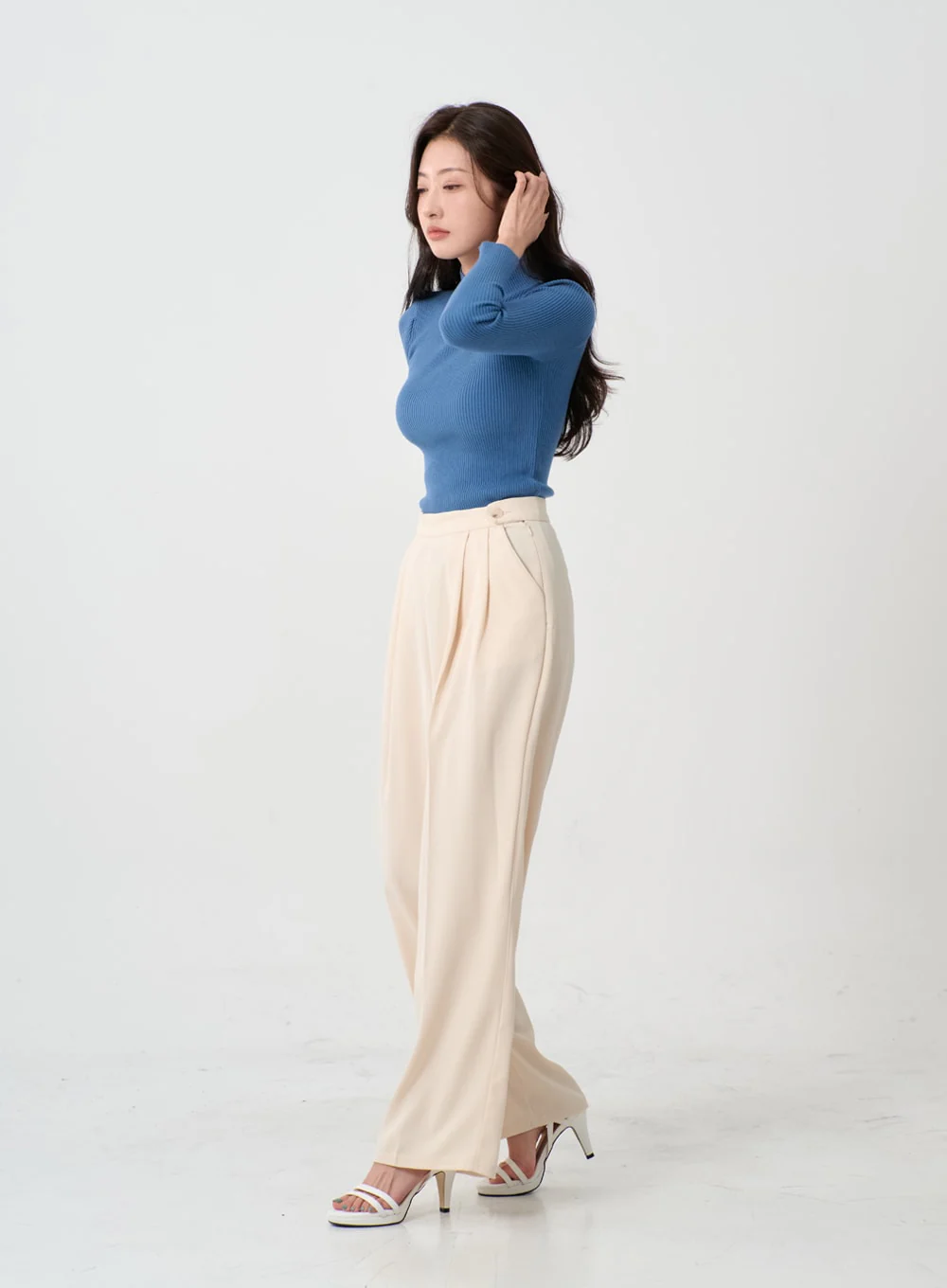 Button Wide Tailored Pants IO12 - Image 11