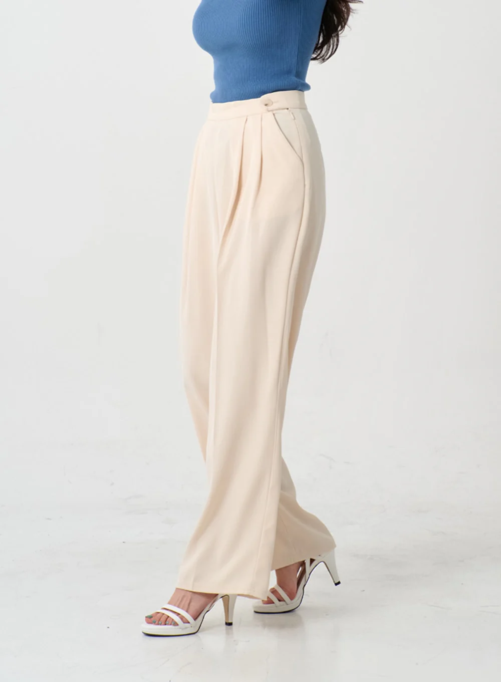 Button Wide Tailored Pants IO12 - Image 2