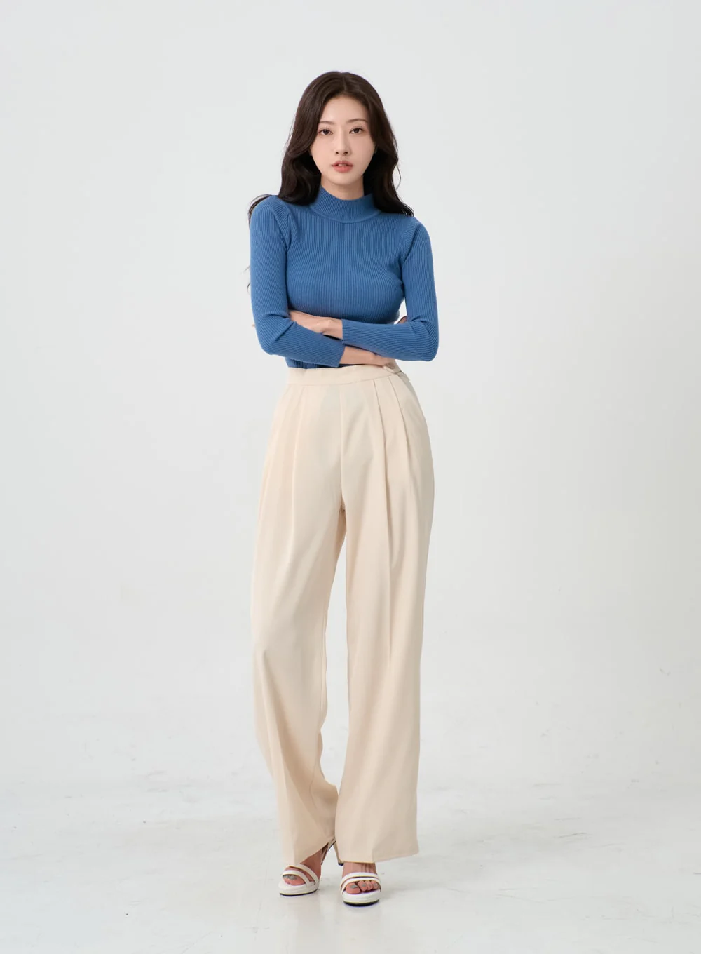 Button Wide Tailored Pants IO12 - Image 7