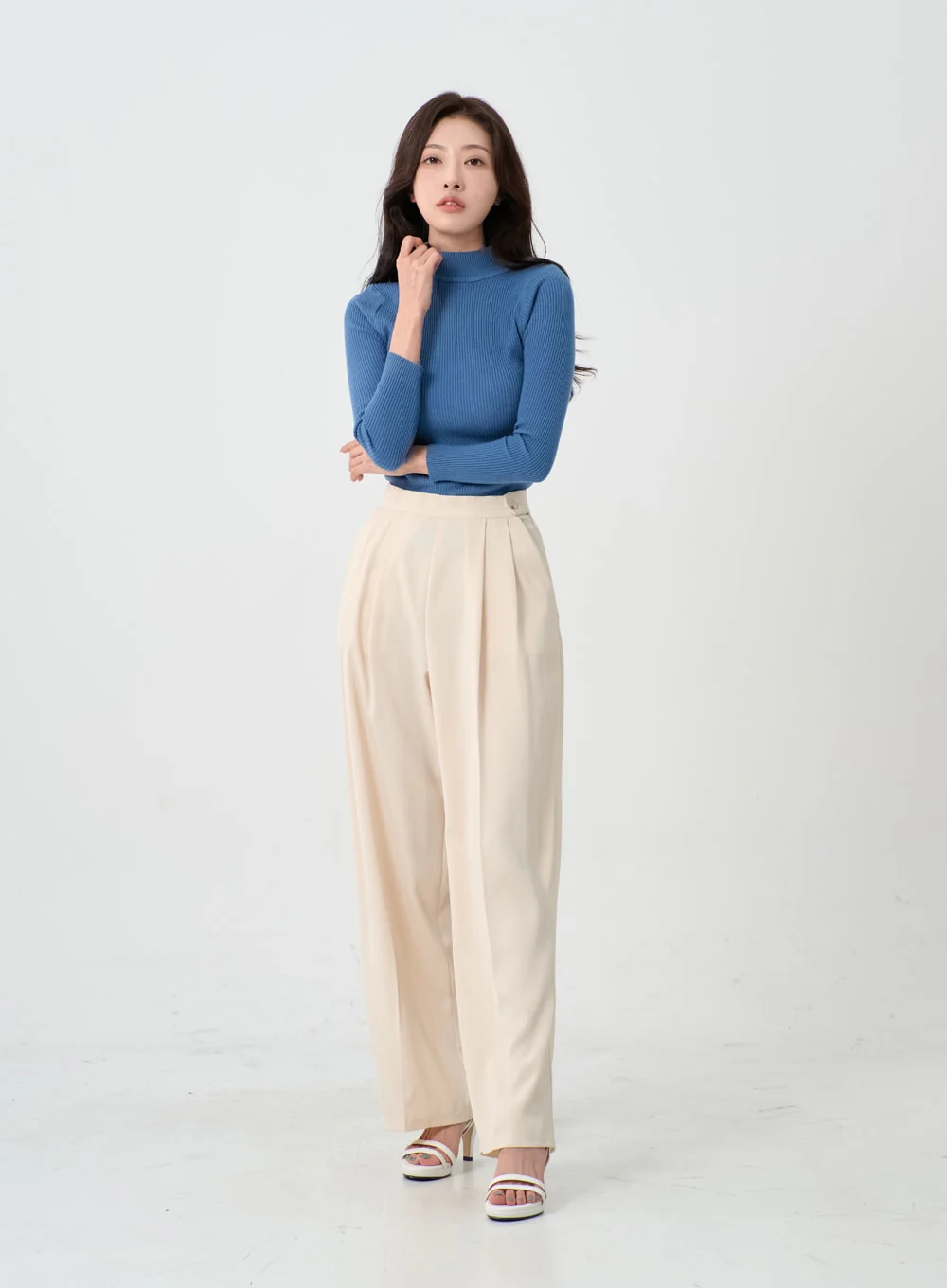 Button Wide Tailored Pants IO12 - Image 8