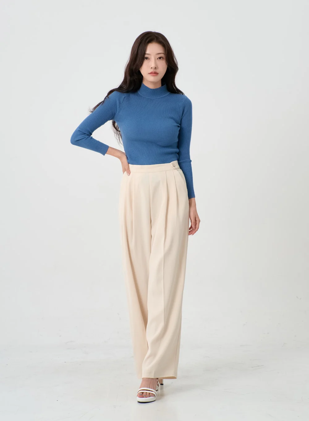 Button Wide Tailored Pants IO12 - Image 9