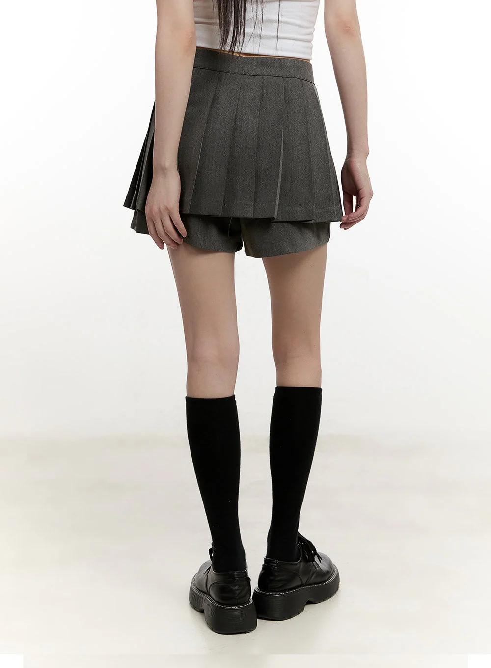 Buttoned Pleated Mini Skort CM513 - Image 4