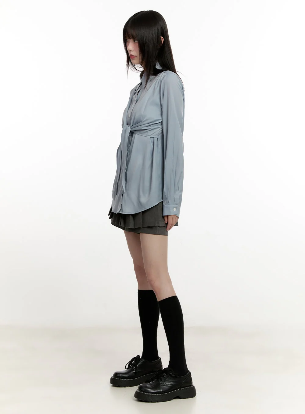 Buttoned Pleated Mini Skort CM513 - Image 6