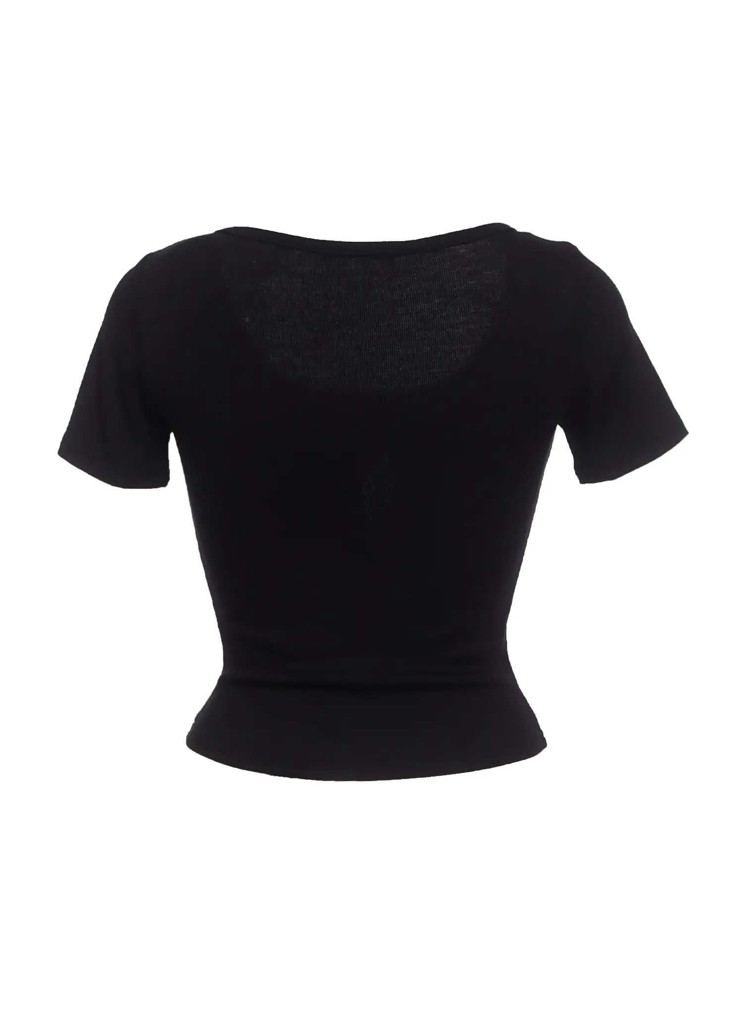 Buttoned Scoop-Neck Crop Top IC503 - Image 7