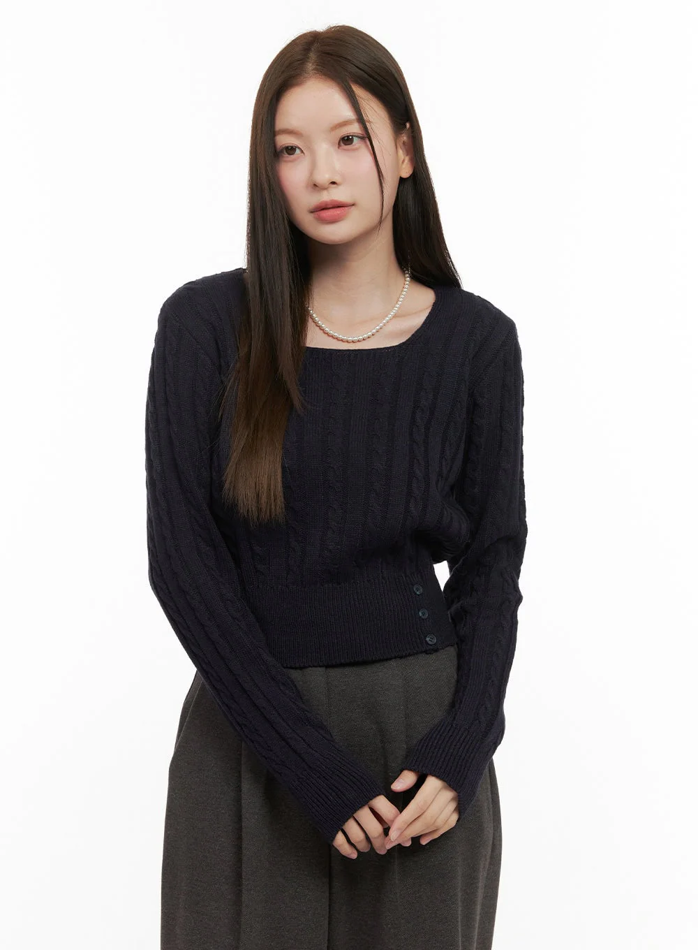 Cable Knit Button Detail Sweater OD412 - Image 11