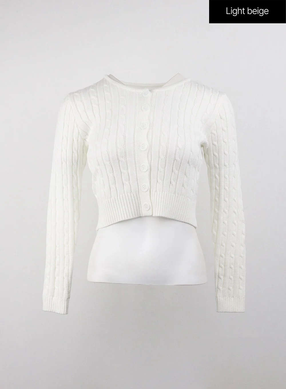 Cable Knit Buttoned Crop Cardigan OJ416 - Image 12