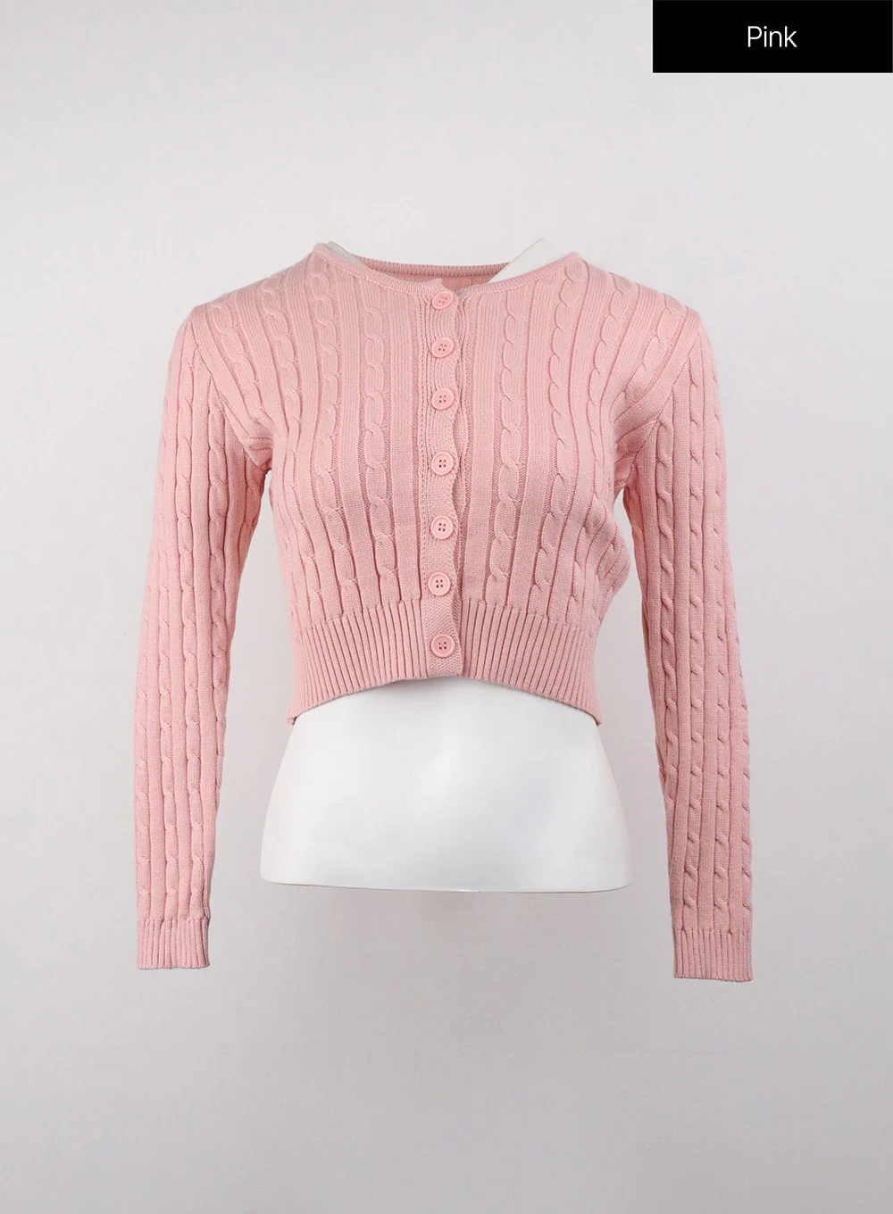 Cable Knit Buttoned Crop Cardigan OJ416 - Image 13