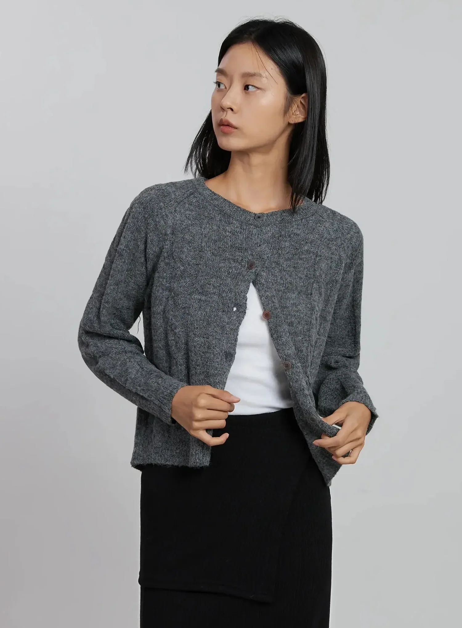 Cable Knit Cardigan ID516 - Image 11