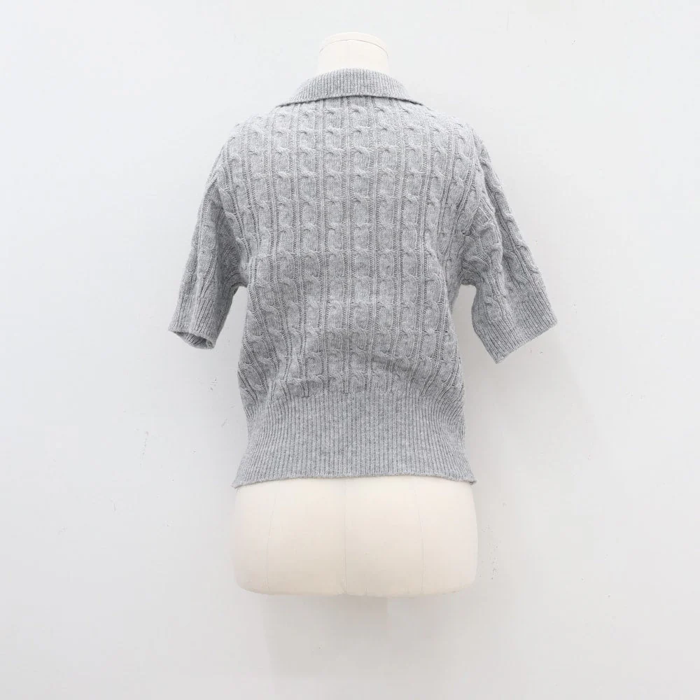 Cable Knit Collared Short-sleeve Sweater CA01 - Image 29